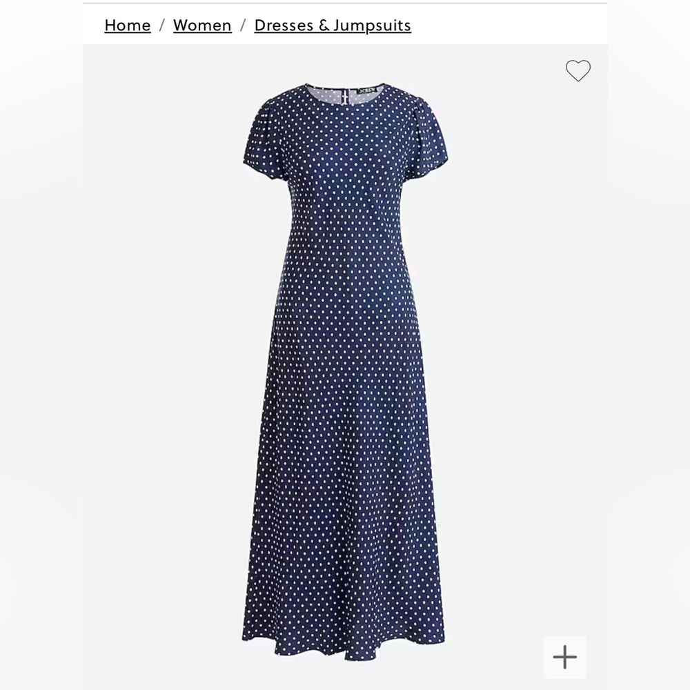 NWT J.Crew Short sleeve Gwyneth culto blend slip dress in Becklow dot